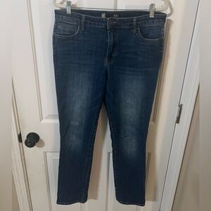 Kut from the Kloth Women 10 Cotton Denim Blue Jeans Boyfriend Straight Slimming